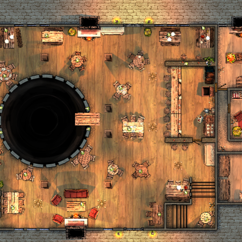 Yawning Portal Tavern Battlemap Fantasy City Map, Dungeon